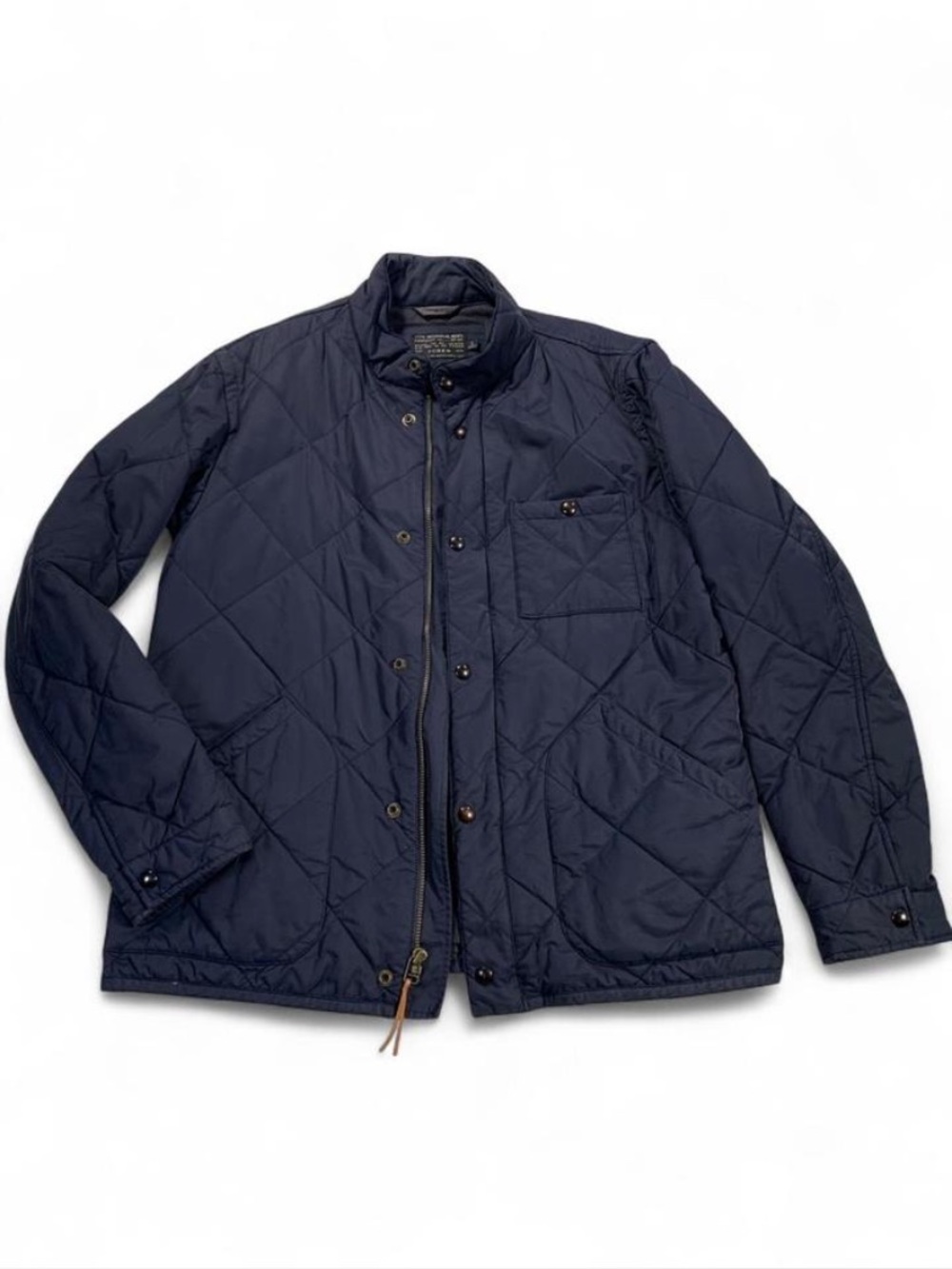 J. Crew Men's Quilted Navy Chore Jacket Classic Lightweight Coat Heritage Style